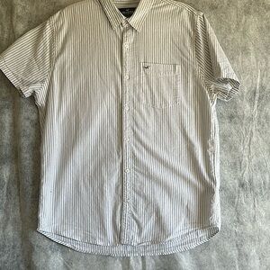 HOLLISTER CA EPIC FLEX STRETCH STRIPED MEN’S SHIRT SZ L short sleeves